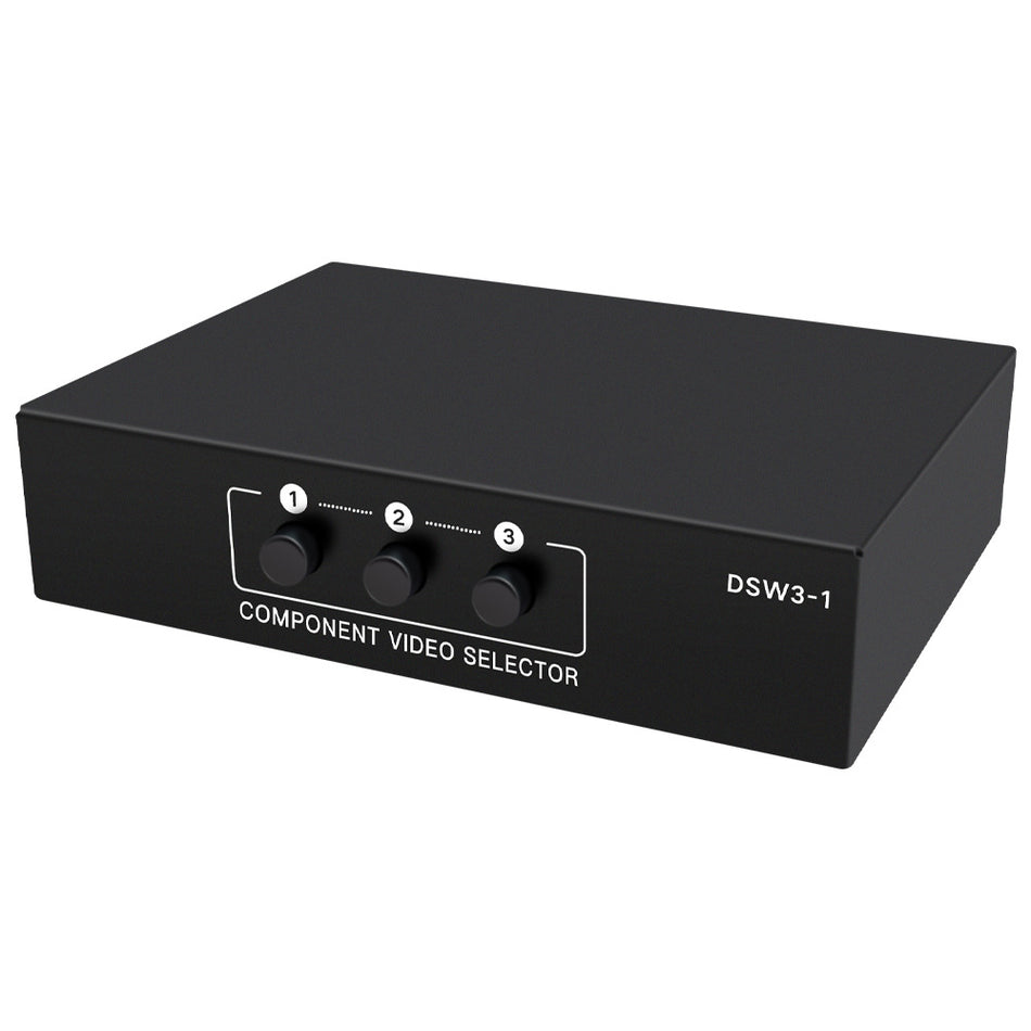 3-Way Component AV Selector Switch (3x1 YPbPr + Stereo Audio)