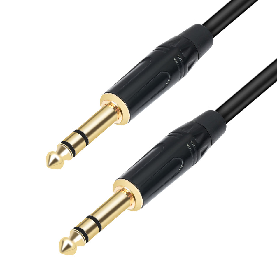 6.35mm (1/4") TRS Stereo Audio Cable – Gold-Plated Connectors