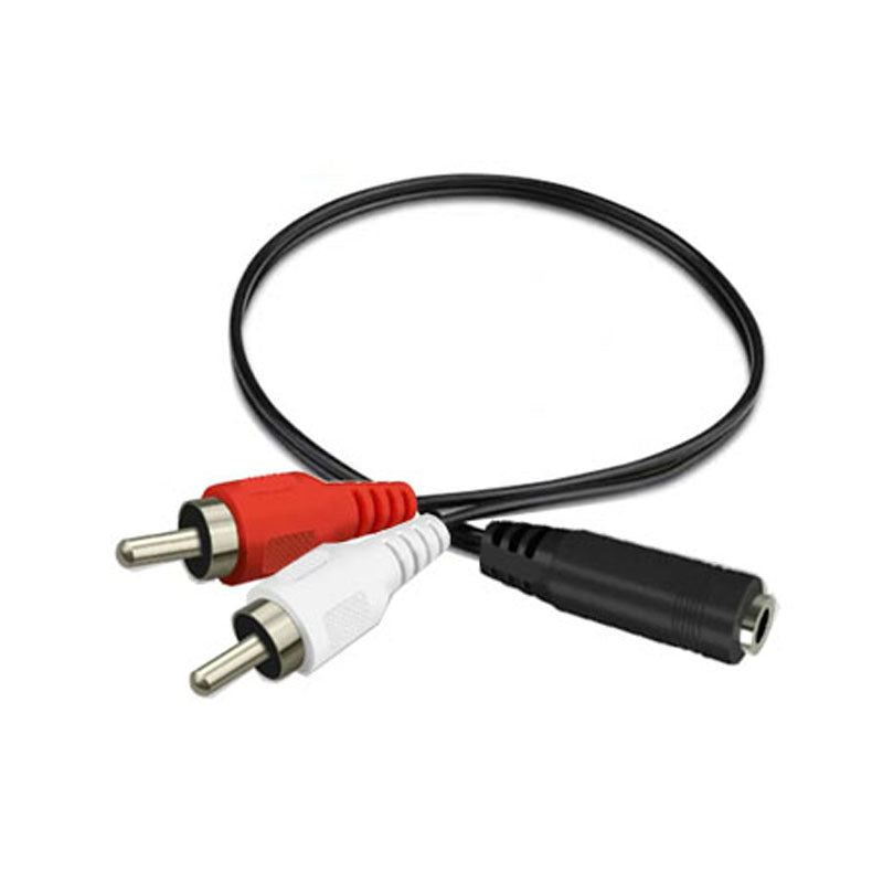 3.5mm Female to 2RCA Male Stereo Audio Adapter Cable– RCA to AUX Converter