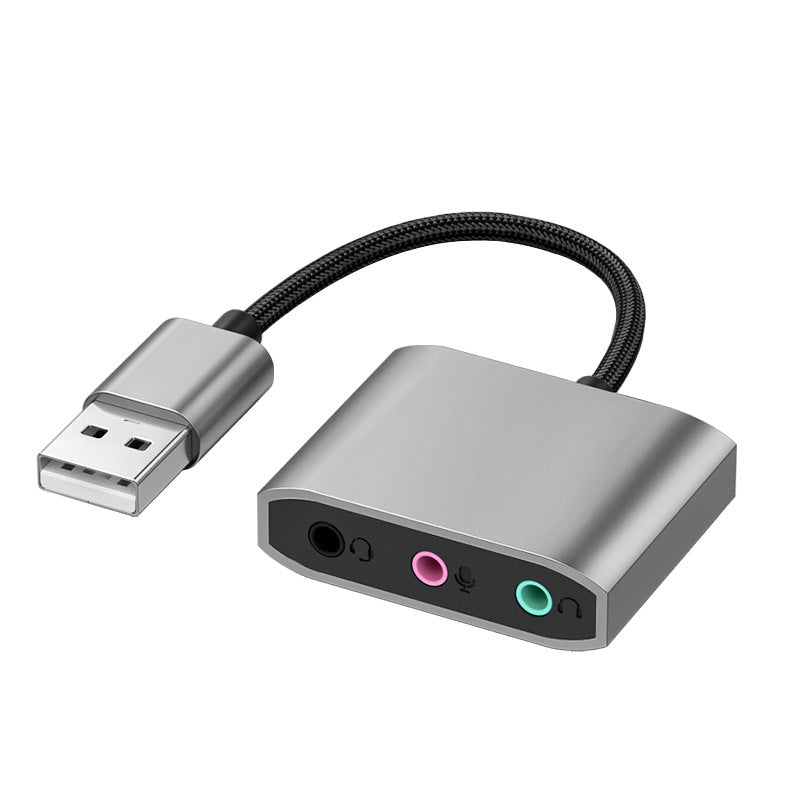 USB Sound Card Adapter – Stereo Output, Microphone Input & Headset Jack