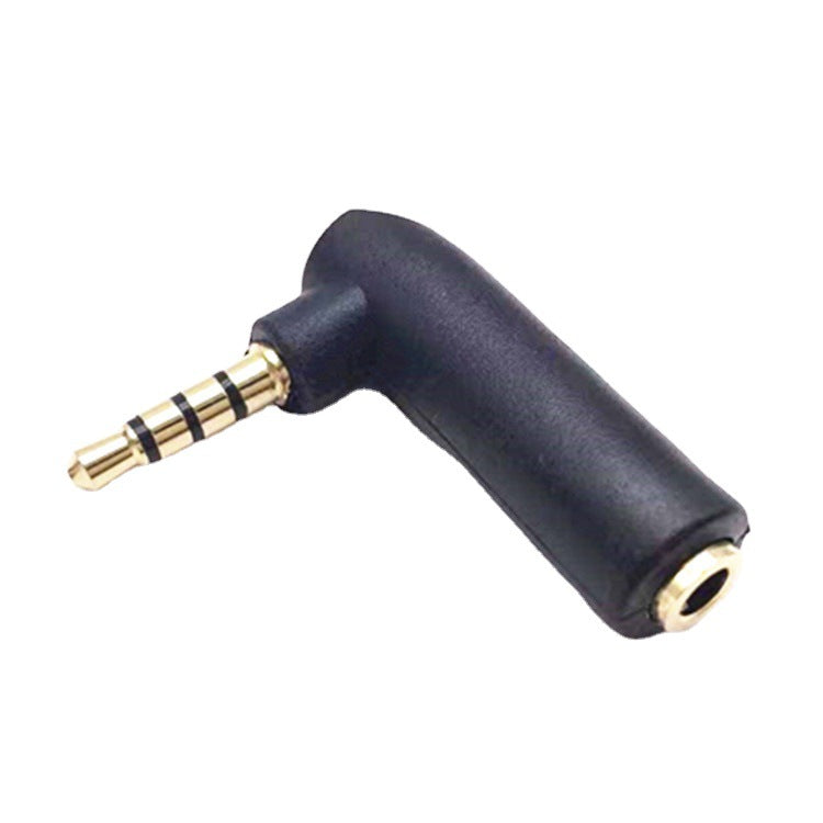 3.5mm TRRS Right-Angle Adapter (Male to Female) – 4-Pole Gold-Plated