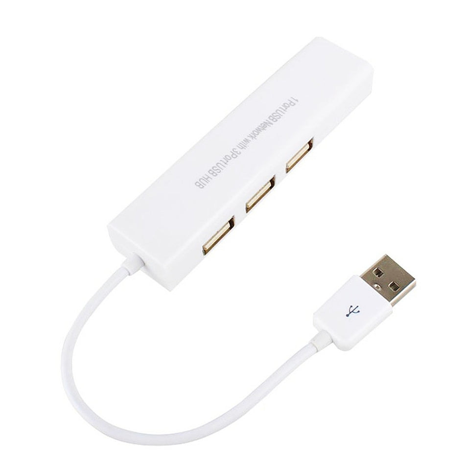 3-Port USB 2.0 Hub + 10/100 Ethernet Network Adapter (All-in-One)