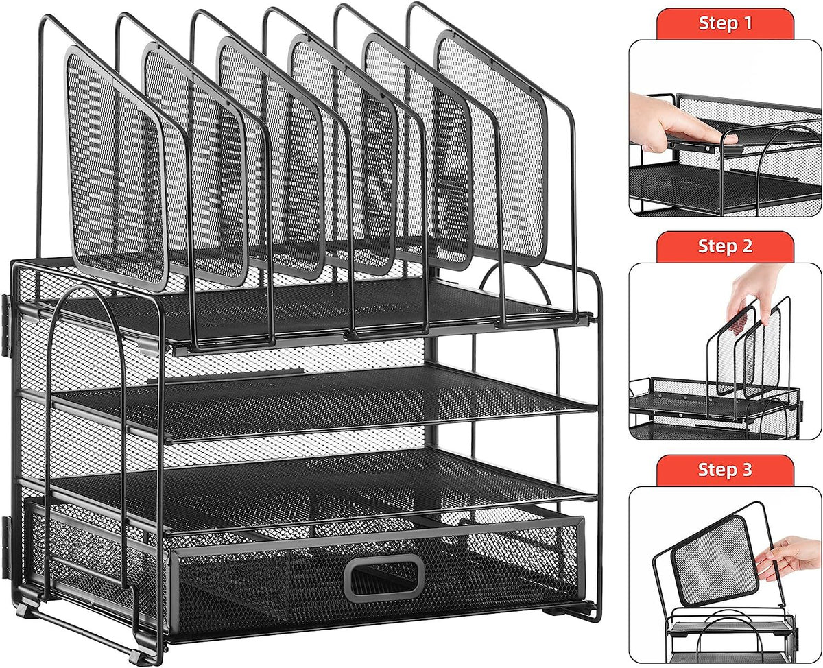 Assembly sequence for the metal desktop file organiser