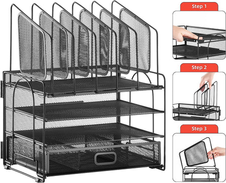 Assembly sequence for the metal desktop file organiser