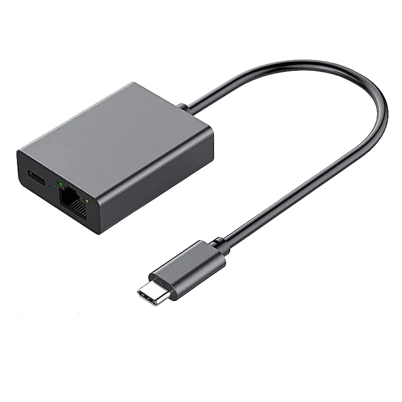 USB-C to Gigabit Ethernet Adapter with Power Delivery and RJ45 Port