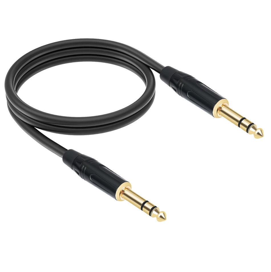 6.35mm (1/4") TRS Stereo Audio Cable – Gold-Plated Connectors