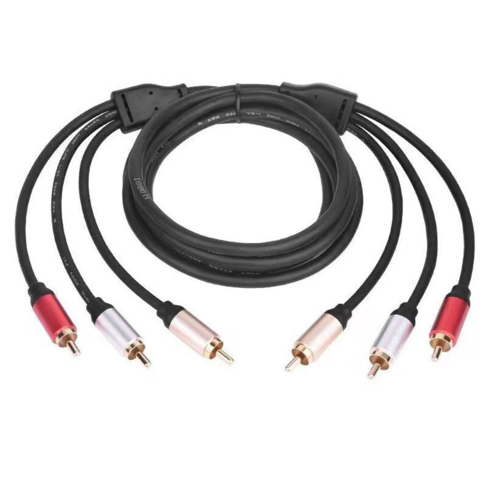 3RCA to 3RCA Audio Cable – High-Fidelity Dual-Lotus AV Connection