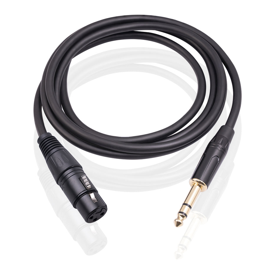 XLR Female to 1/4" TRS Male Balanced Audio Cable