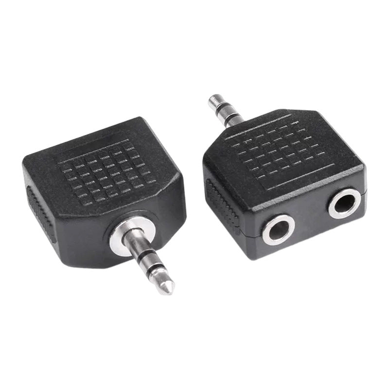 3.5mm Stereo Audio Splitter Adapter – 1 Male to 2 Female (Pack of 2)