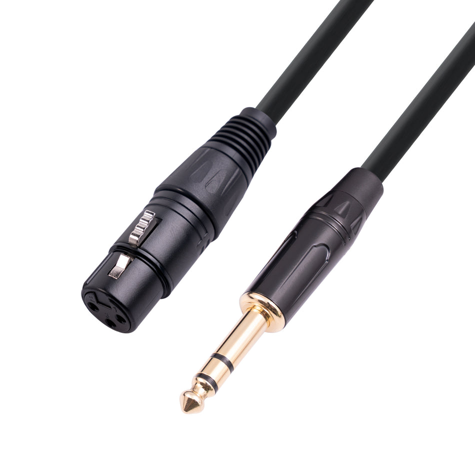 XLR Female to 1/4" TRS Male Balanced Audio Cable