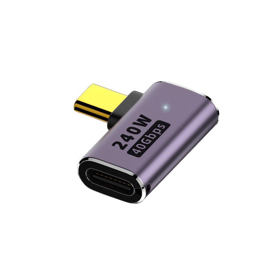 USB4 Right-Angle Adapter (Sideways 90°) – 40Gbps, 240W PD, 8K Video
