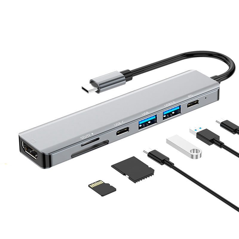 7-in-1 USB-C Multiport Hub with HDMI, Power Delivery, USB and Card Reader Expansion