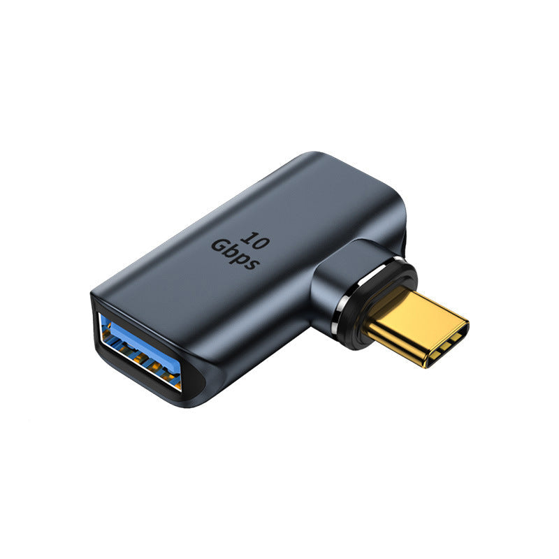 USB-A to USB-C Magnetic Adapter with 15W Fast Charging & 8K Video Support-Right-Angle Adapter