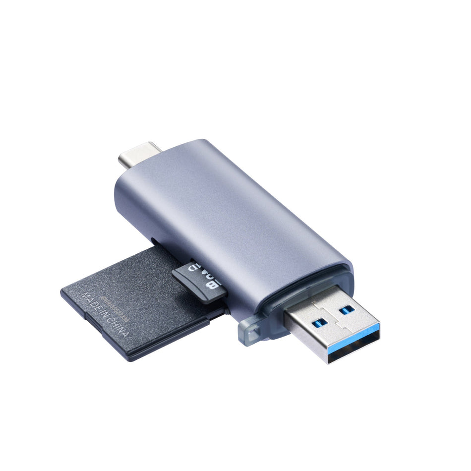 USB-C & USB 3.0 OTG Dual Card Reader for SD and MicroSD