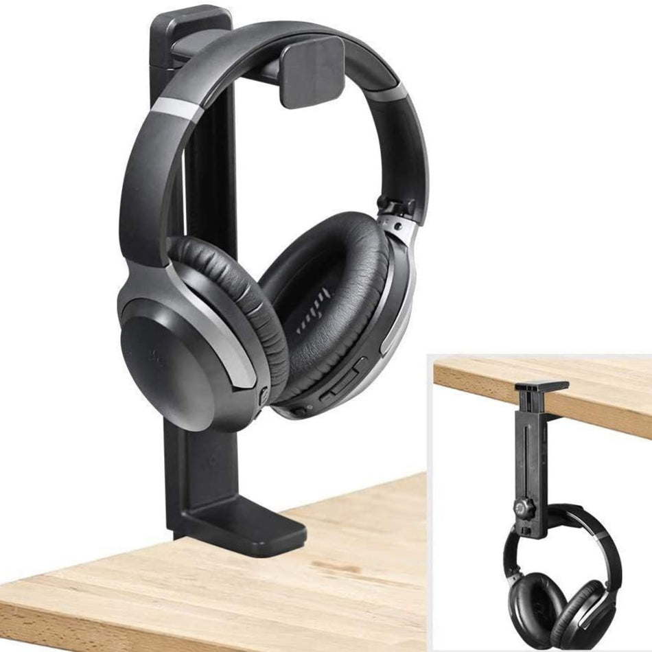 Rotating Headphone Stand with Adjustable Clamp and 2-in-1 Design