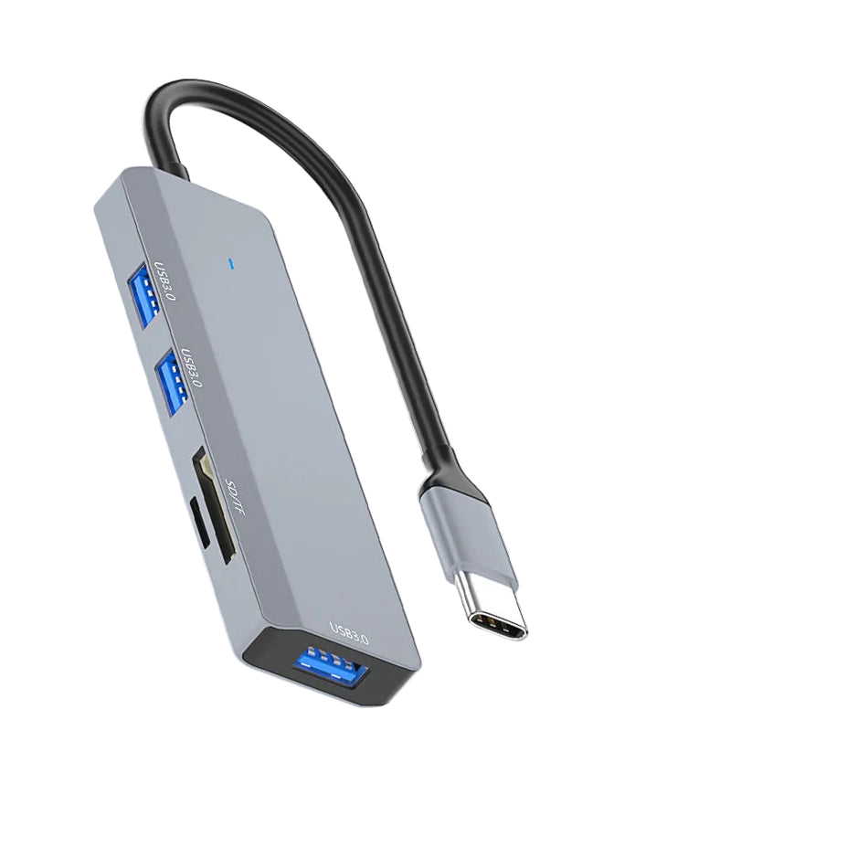 USB-C 5-in-1 Multi-Port Hub – 3x USB 3.0, SD & TF Card Reader