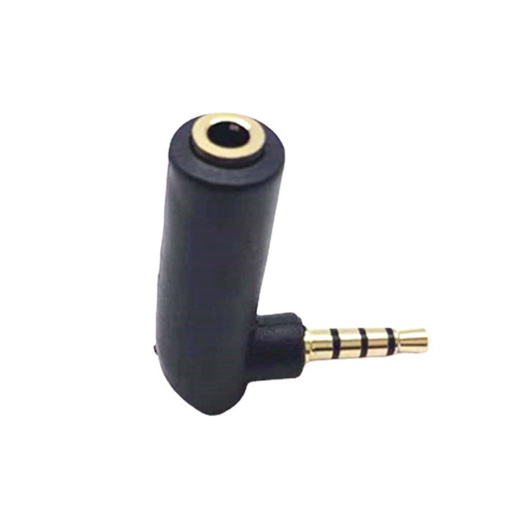 3.5mm TRRS Right-Angle Adapter (Male to Female) – 4-Pole Gold-Plated
