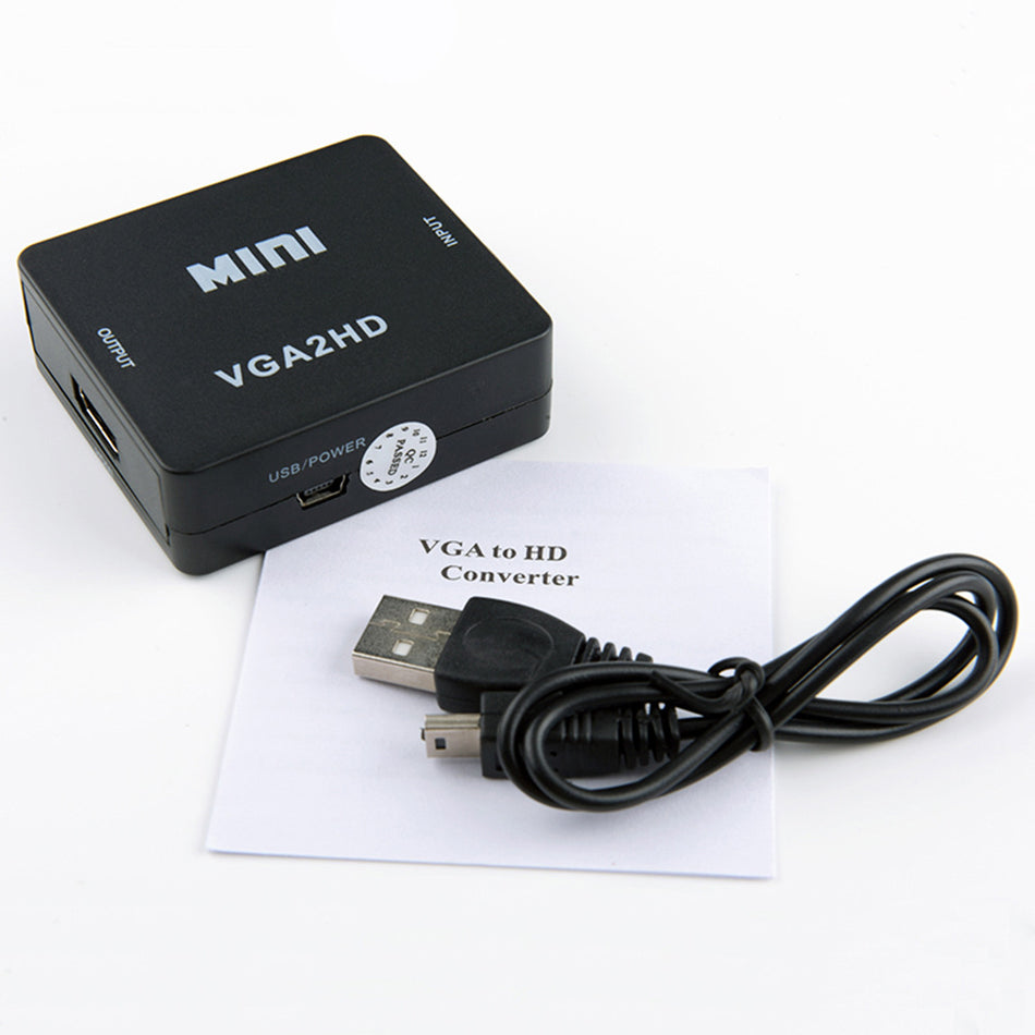 VGA to HDMI Converter with Audio Support – VGA + 3.5mm Stereo Audio to HDMI