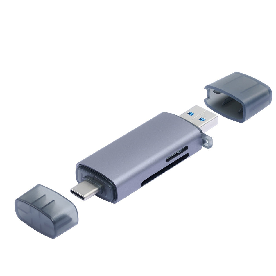 USB-C & USB 3.0 OTG Dual Card Reader for SD and MicroSD