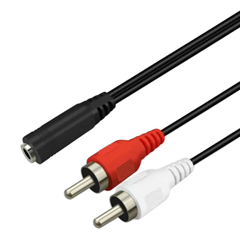 3.5mm Female to 2RCA Male Stereo Audio Adapter Cable– RCA to AUX Converter
