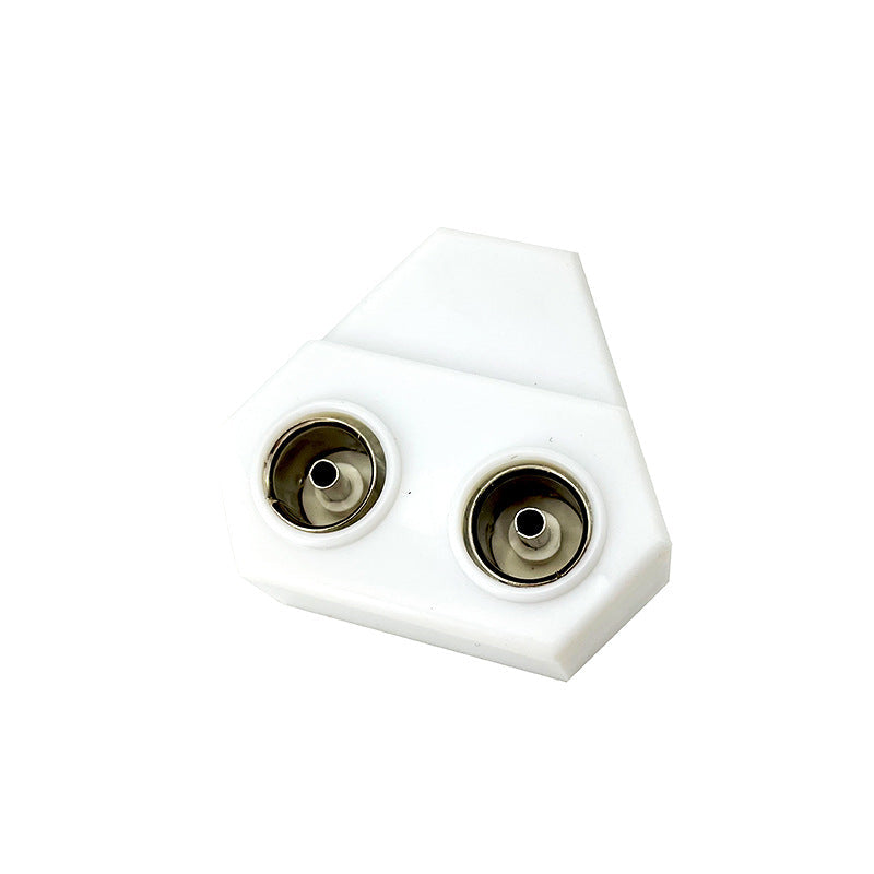 2-Way PAL TV Antenna Splitter, 1 Male to 2 Female, 9.5mm RF Adapter, Nickel-Plated