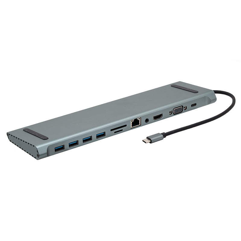 11-in-1 USB-C Docking Station with 100W PD, 4K HDMI, VGA, Ethernet & Card Reader