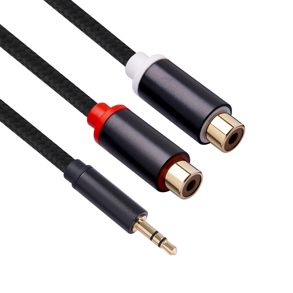3.5mm Male to 2 RCA Female Audio Adapter Cable