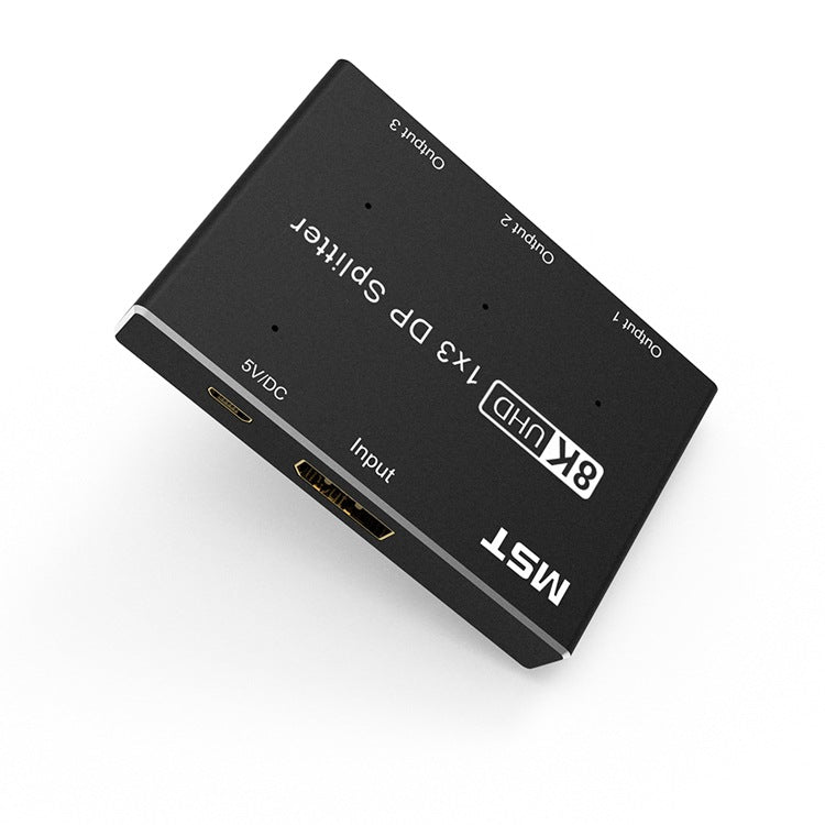 DisplayPort 1.4 MST Hub 3-Port Display Splitter, 8K@30Hz, 4K@144Hz, USB Powered, HBR3