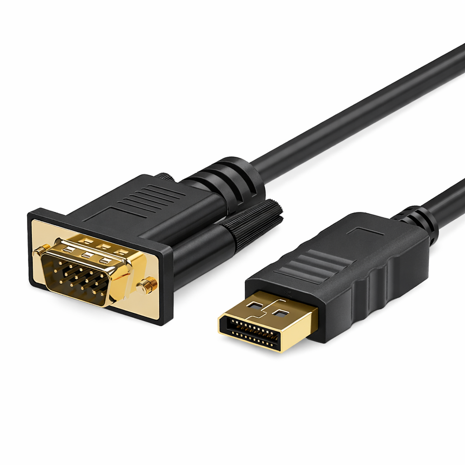 DisplayPort to VGA Converter Cable for Computer to Monitor Connectivity