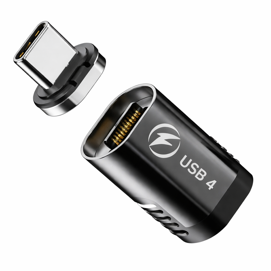 USB4 Magnetic Breakaway Adapter – Straight (8K @ 60Hz, 140W PD, 40Gbps Data)
