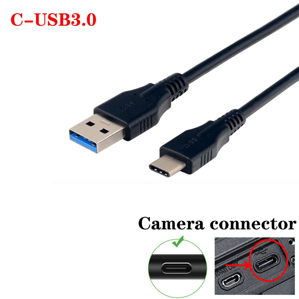 Compatible UBS-C Type C 3.0 Charge & Data Sync Cable for Sony Nikon Fuji Ricoh GoPro