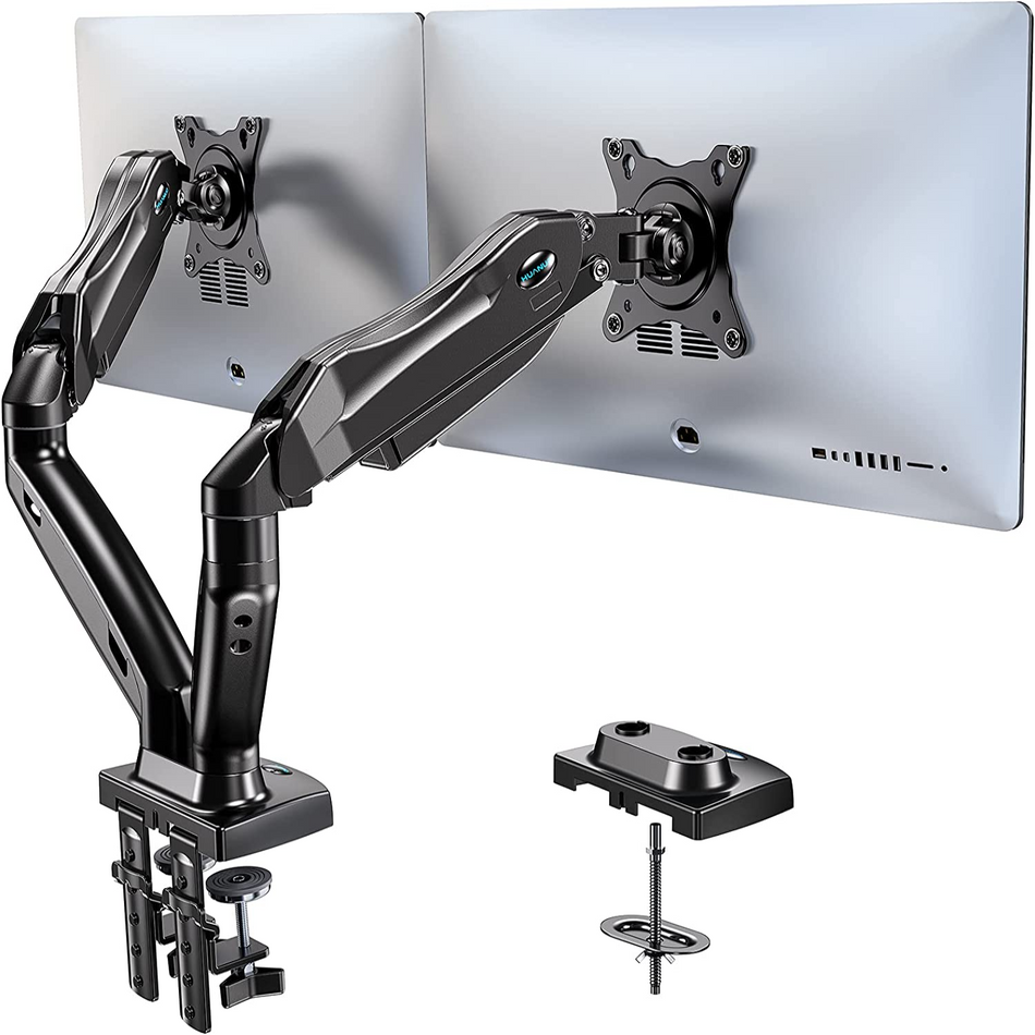 Dual Monitor Desk Mount with Height Adjustable Arms and VESA Support