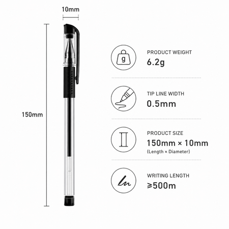 10 Pack 0.5mm Rollerball Pens with Refillable Ink – product image 6