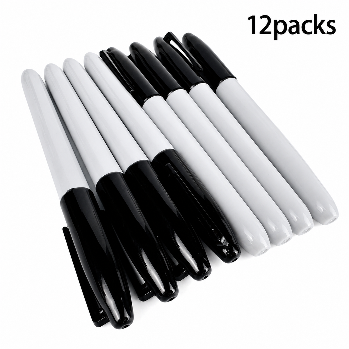 Fine Point Permanent Marker Pens for Home or Office – Black, 12-Pack – product image 4