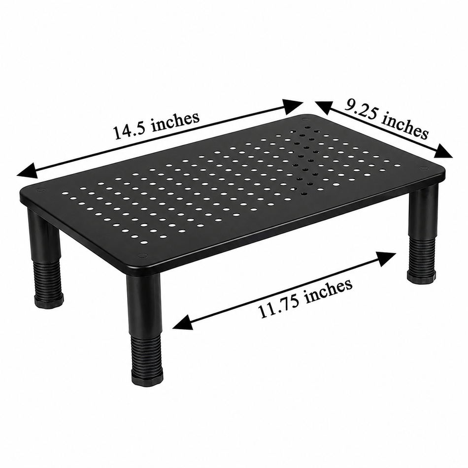 Adjustable Metal Monitor Stand Riser – 1 or 2 Pack