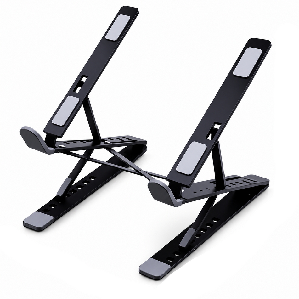 Adjustable Foldable Aluminium Laptop Stand – Silver or Black