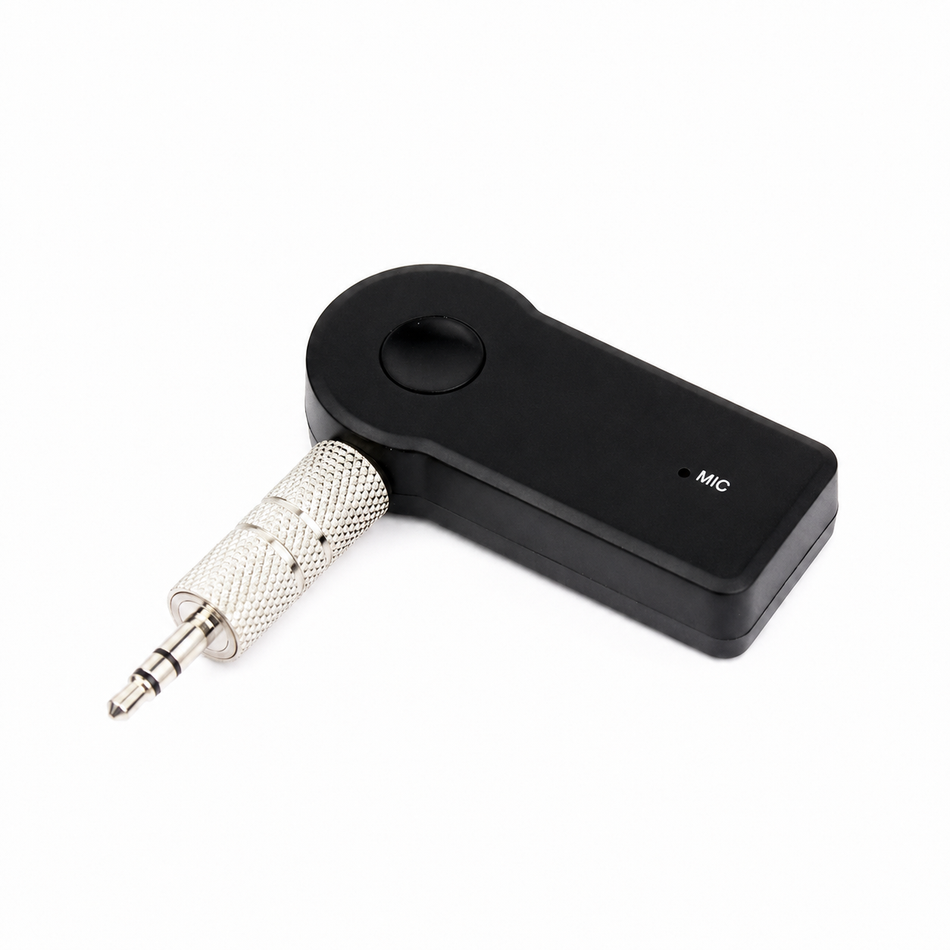 Rechargeable wireless audio receiver with 3.5mm adapter