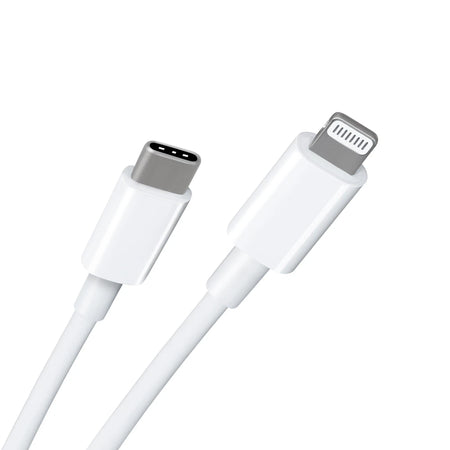 USB-C and Lightning connector detail on MFi cable