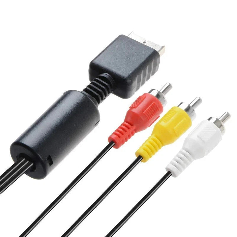 Compatible Composite AV Cable for Sony PlayStation PS1 PS2 PS3 – 1.8m
