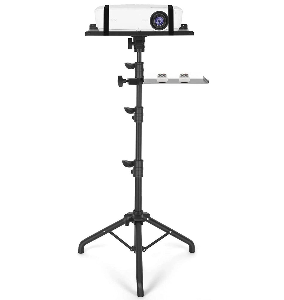 Adjustable Dual Shelf Tripod Presentation Stand Lectern with Phone Holder