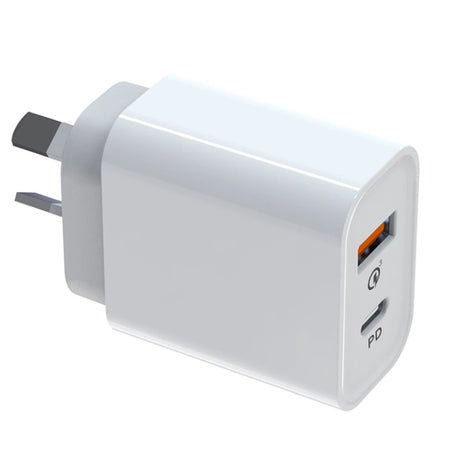 18W USB-A and USB-C wall charger front view