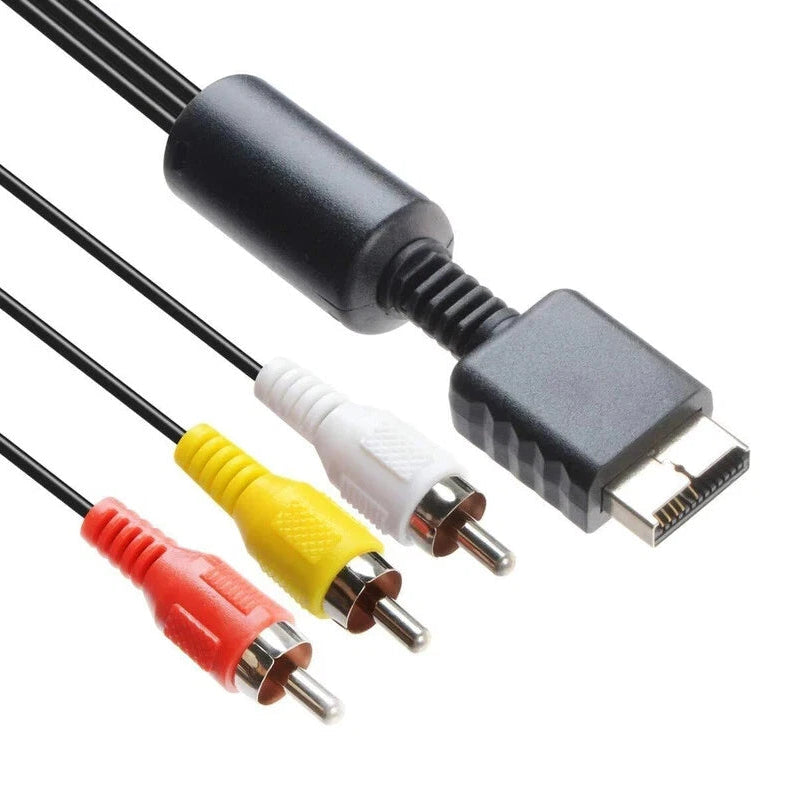 Compatible Composite AV Cable for Sony PlayStation PS1 PS2 PS3 – 1.8m